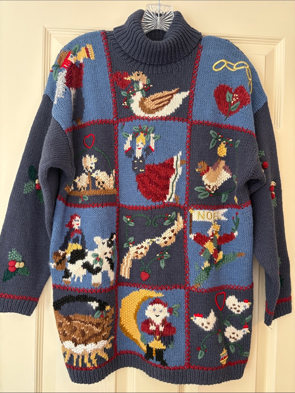 VTG 1995 Marisa Christina Twelve Days of Christmas Sweater sz XL